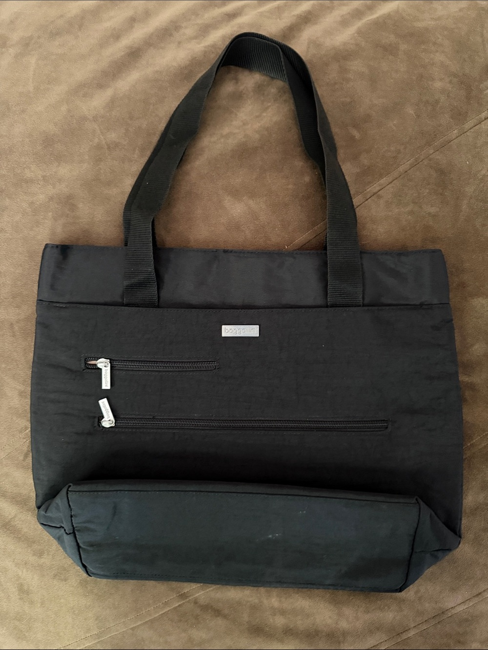 Baggallini nylon Travel Tote Bag with Front Zippers- Luggage Sleeve carry-on bag - Picture 1 of 7